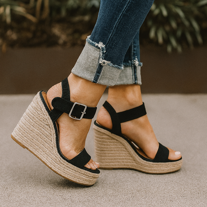 Damen Elegante Sommersandalen Mit Keilabsatz (2)