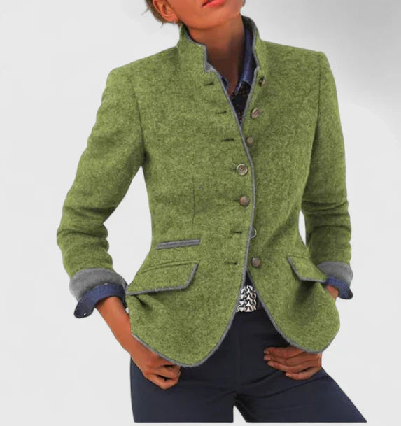 Damen Elegante Strickjacke für Büro in Grün
