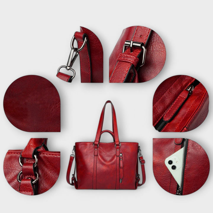 Damen Elegante Tragetasche aus weichem Leder (4)