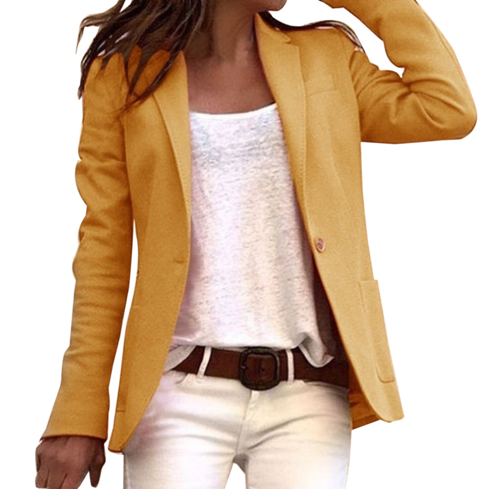 Damen eleganter Blazer für Beruf und Alltag in Gelb