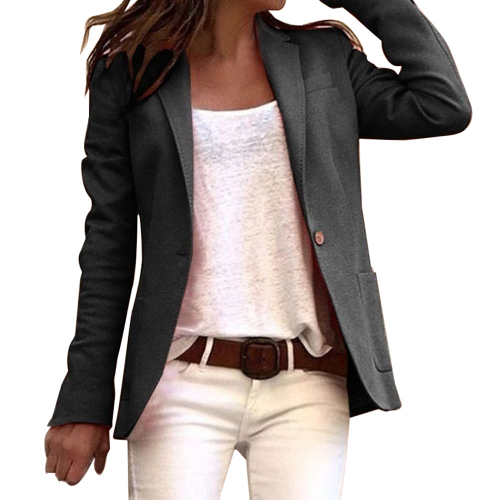 Damen eleganter Blazer für Beruf und Alltag in Schwarz