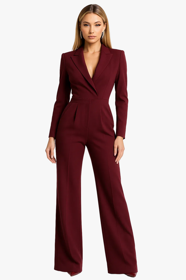 Damen Eleganter Jumpsuit für Formale Abende in Rot