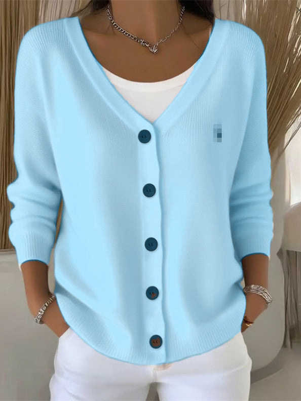 Damen Eleganter Langarm Pullover in Blau