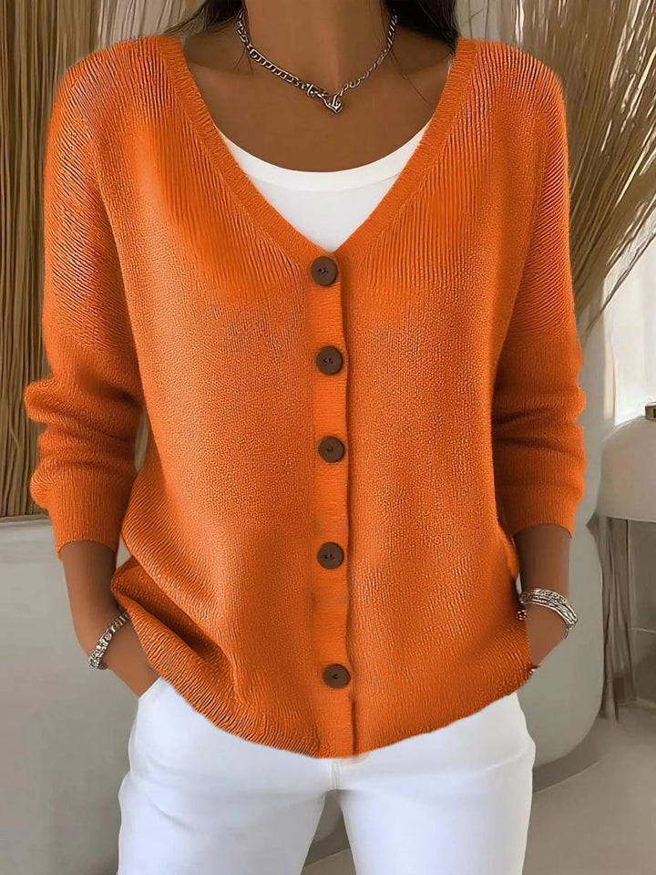 Damen Eleganter Langarm Pullover in Orange