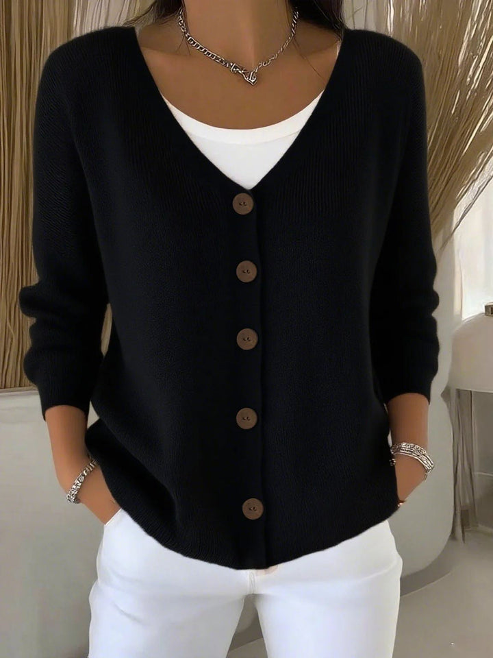 Damen Eleganter Langarm Pullover in Schwarz