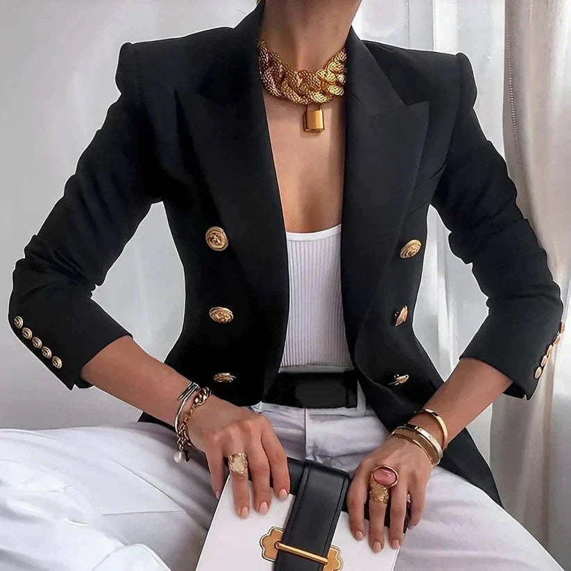 Damen Eleganter Zweireihiger Blazer für den Alltag