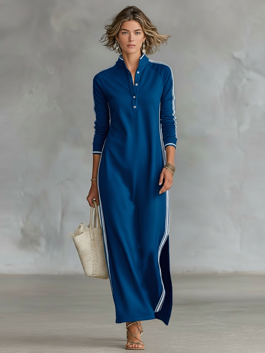 Damen Elegantes Abendkleid aus Sweatshirt in Königsblau