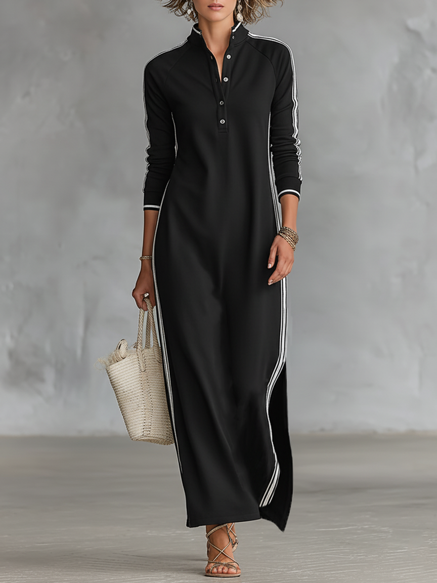 Damen Elegantes Abendkleid aus Sweatshirt in Schwarz