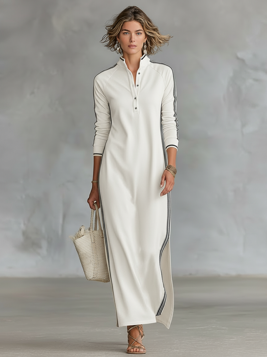 Damen Elegantes Abendkleid aus Sweatshirt in Weiß