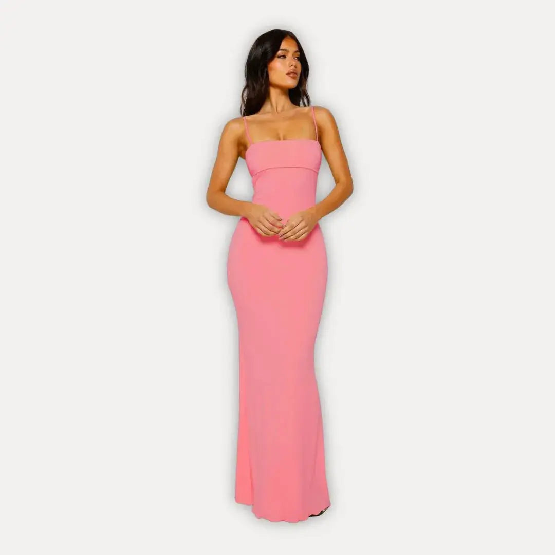 Damen elegantes Abendkleid Maxi für formale Anlässe in Rosa