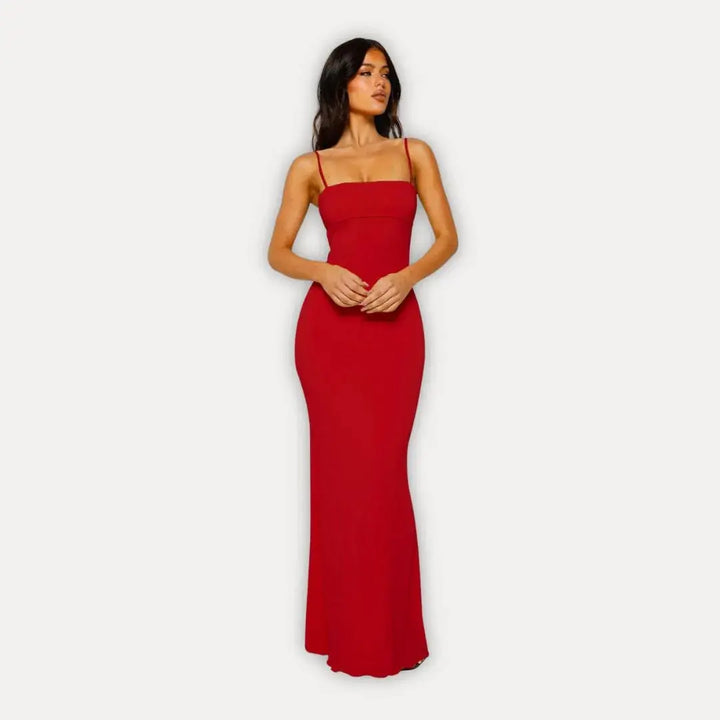 Damen elegantes Abendkleid Maxi für formale Anlässe in Rot