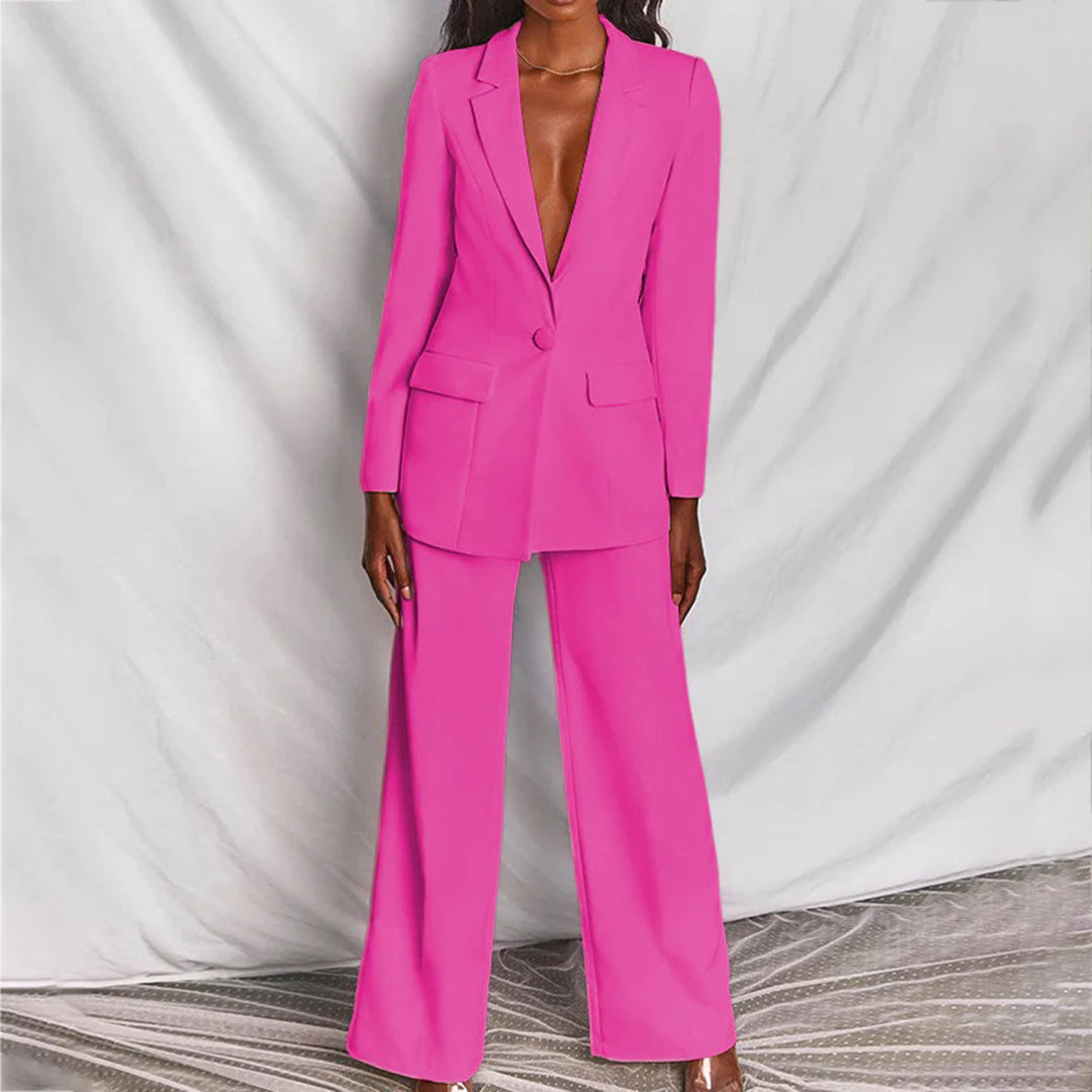 Damen Elegantes Anzug-Set in Polly Rosa