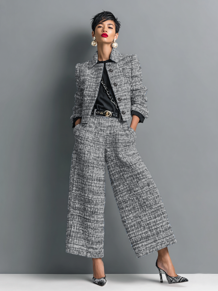Damen Elegantes Business-Set mit tailierter Passform in Schwarz