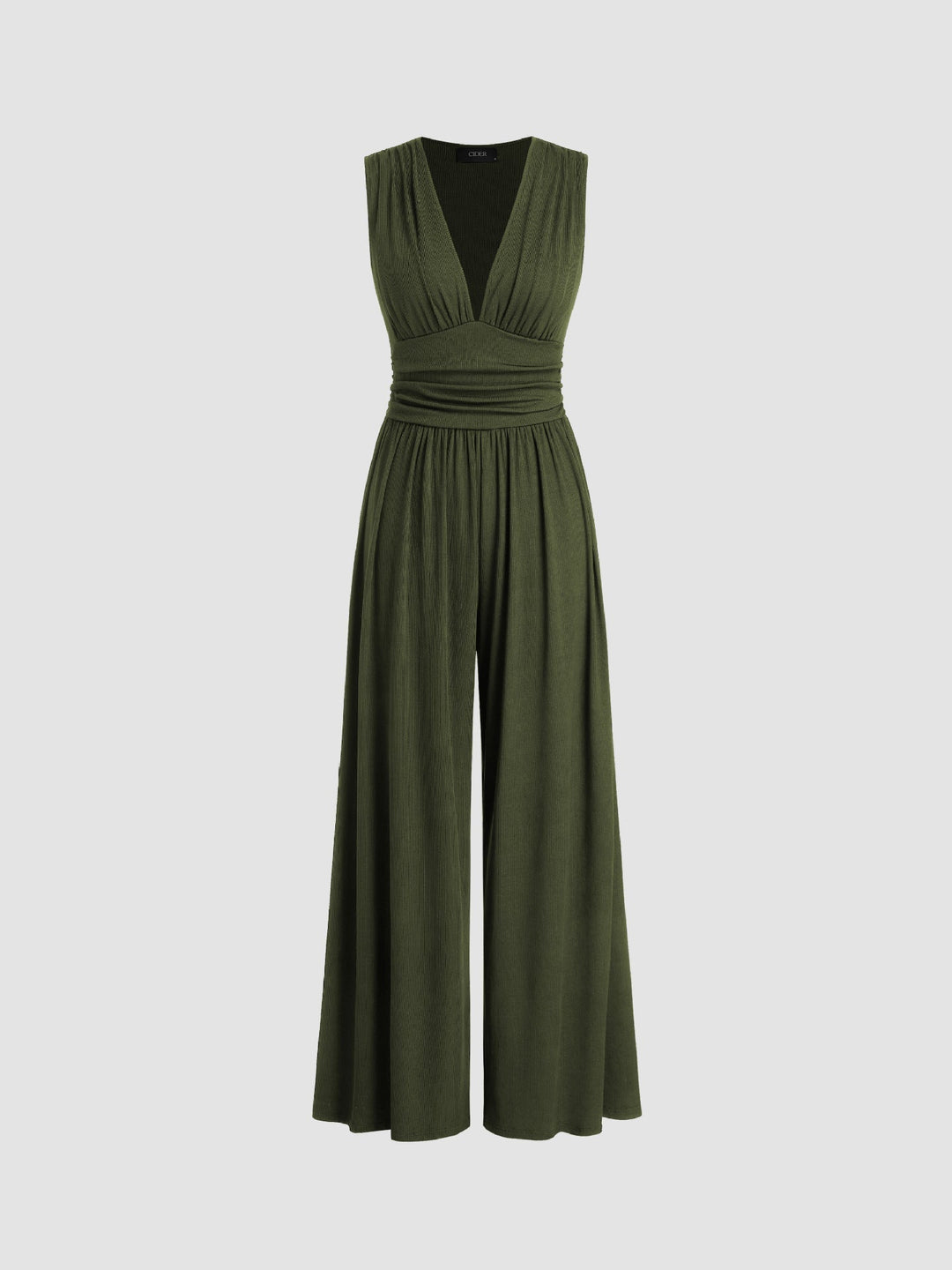 Damen elegantes Herbstkleid für Freizeit und Abende in Olivgrün