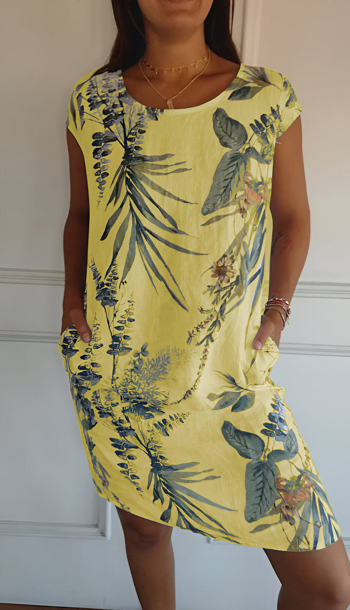 Damen Elegantes Klassisches Kleid in Gelb
