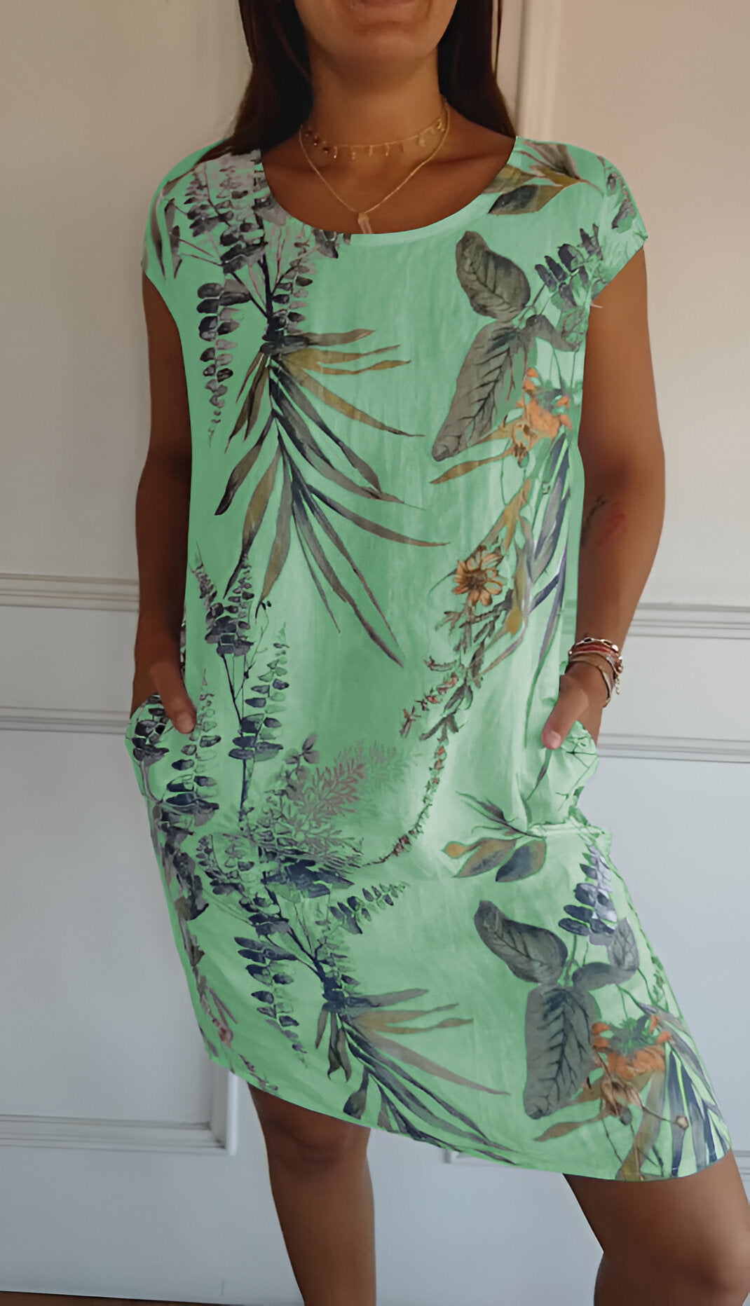 Damen Elegantes Klassisches Kleid in Grün