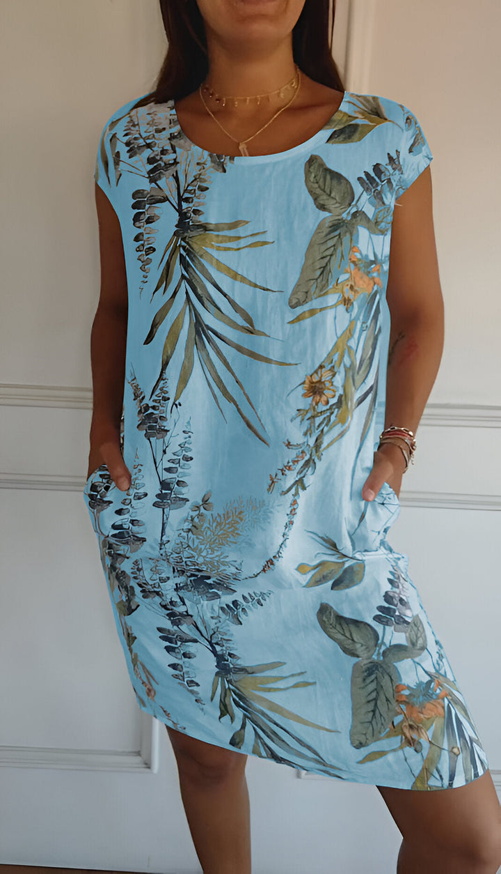 Damen Elegantes Klassisches Kleid in Hellblau