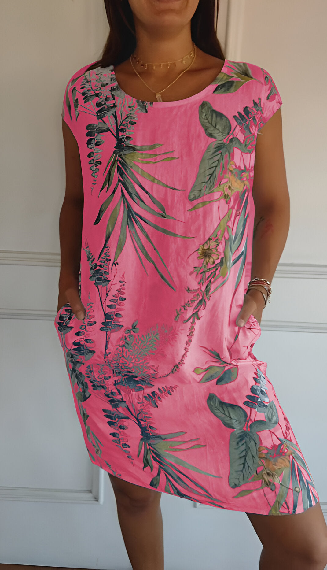 Damen Elegantes Klassisches Kleid in Rosa