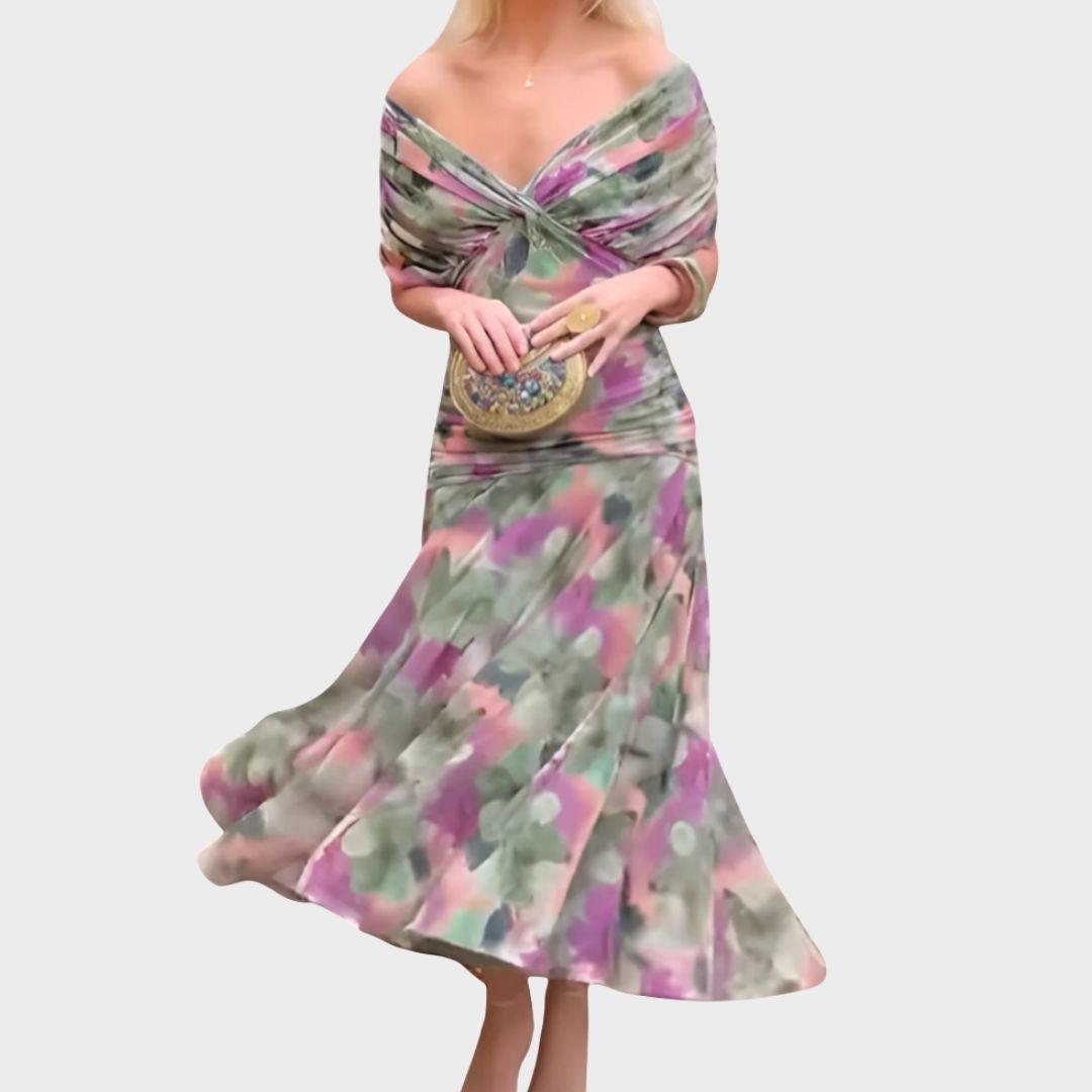 Damen Elegantes Kleid im Drapé-Stil