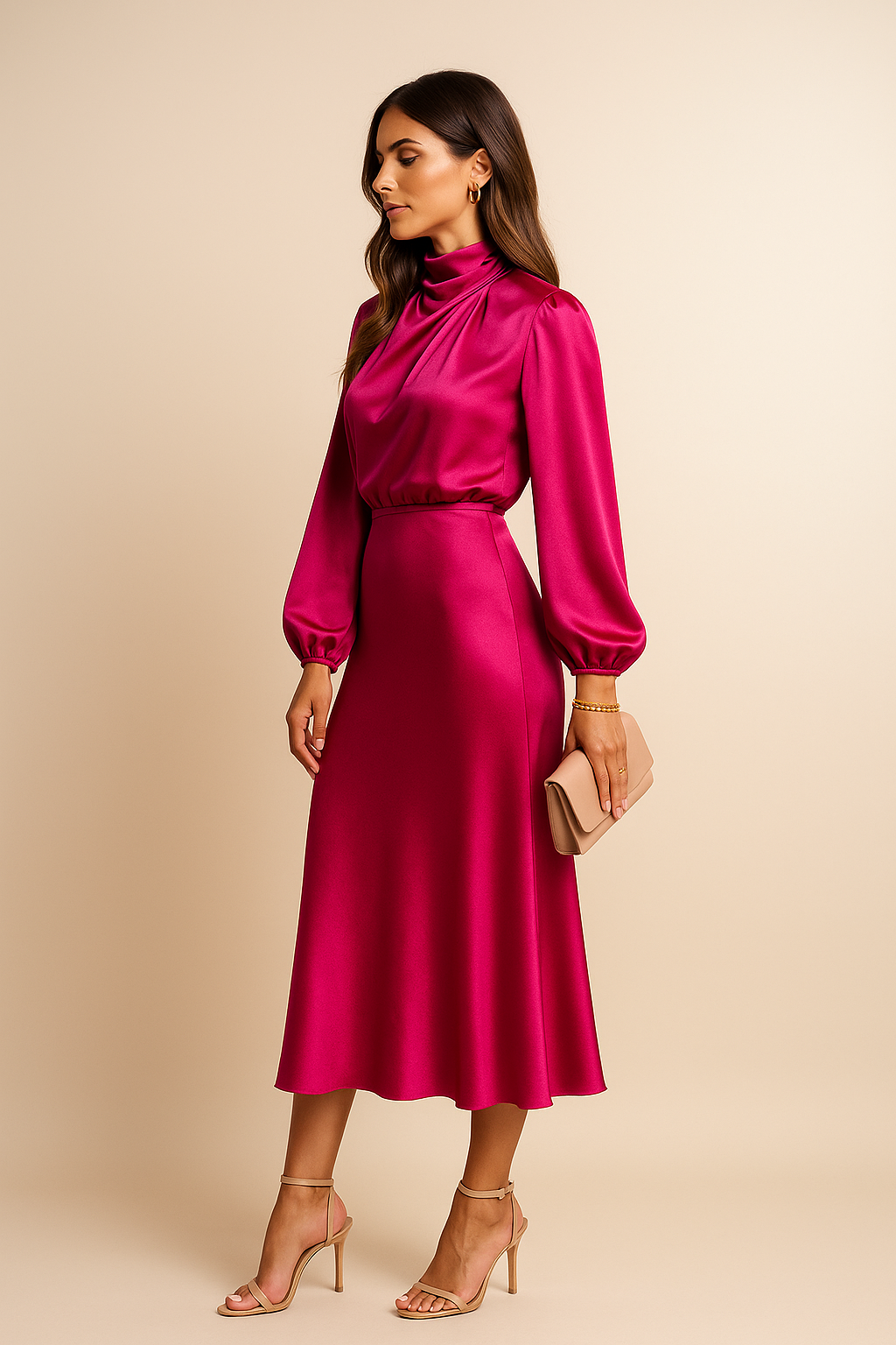 Damen elegantes langes Abendkleid Midi (18)