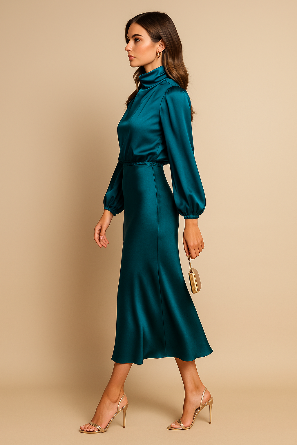 Damen elegantes langes Abendkleid Midi (23)