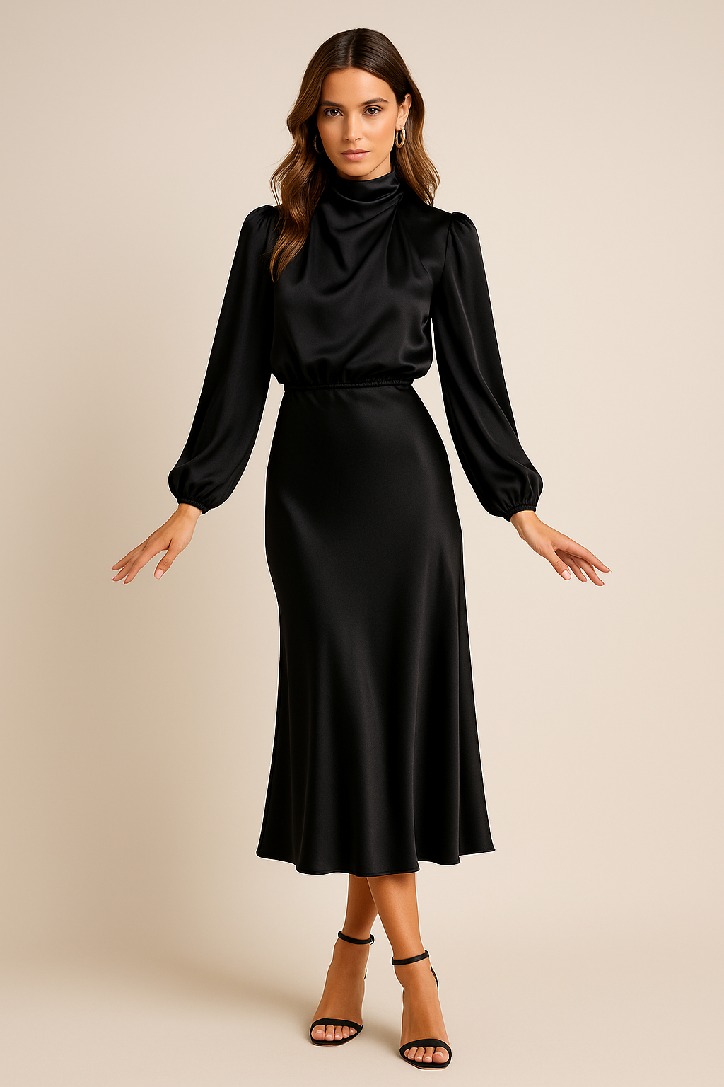 Damen elegantes langes Abendkleid Midi (3)