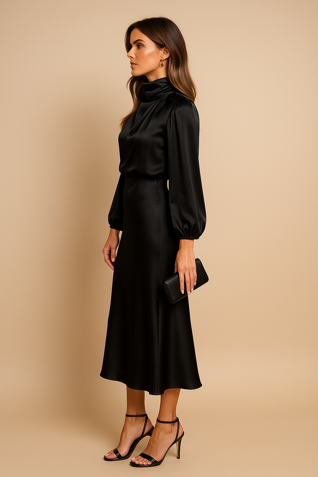 Damen elegantes langes Abendkleid Midi (4)