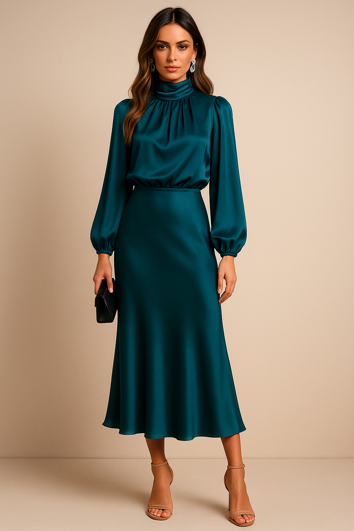 Damen elegantes langes Abendkleid Midi (6)