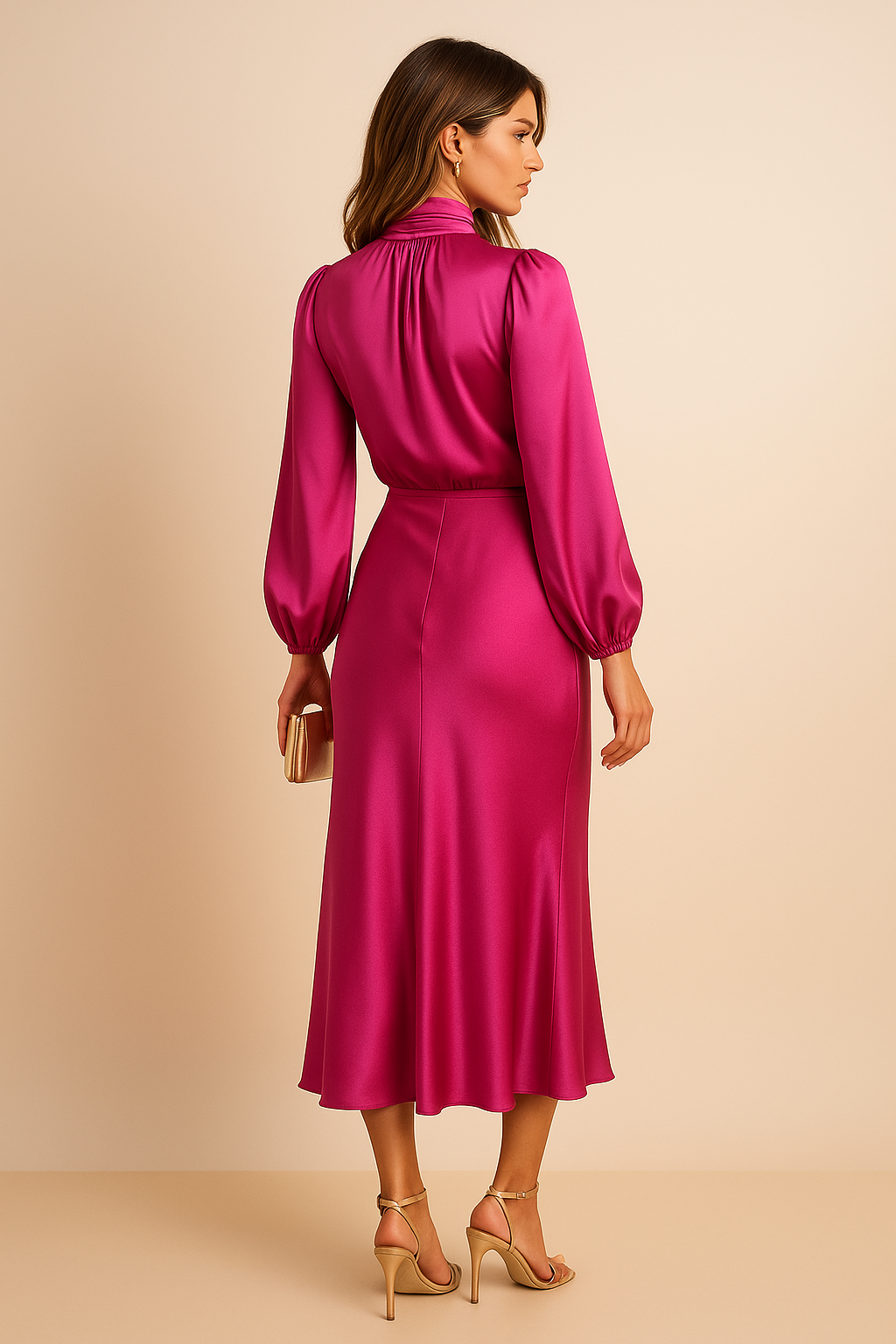 Damen elegantes langes Abendkleid Midi (8)