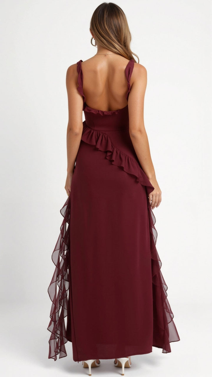 Damen Elegantes Maxikleid für Hochzeitsgäste mit Rüschen (13)