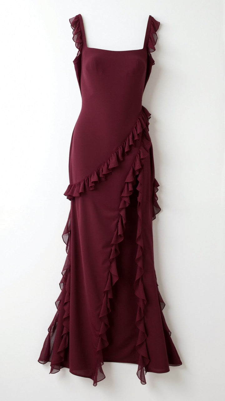Damen Elegantes Maxikleid für Hochzeitsgäste mit Rüschen (14)