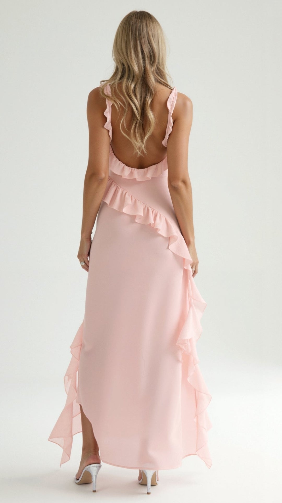 Damen Elegantes Maxikleid für Hochzeitsgäste mit Rüschen (16)
