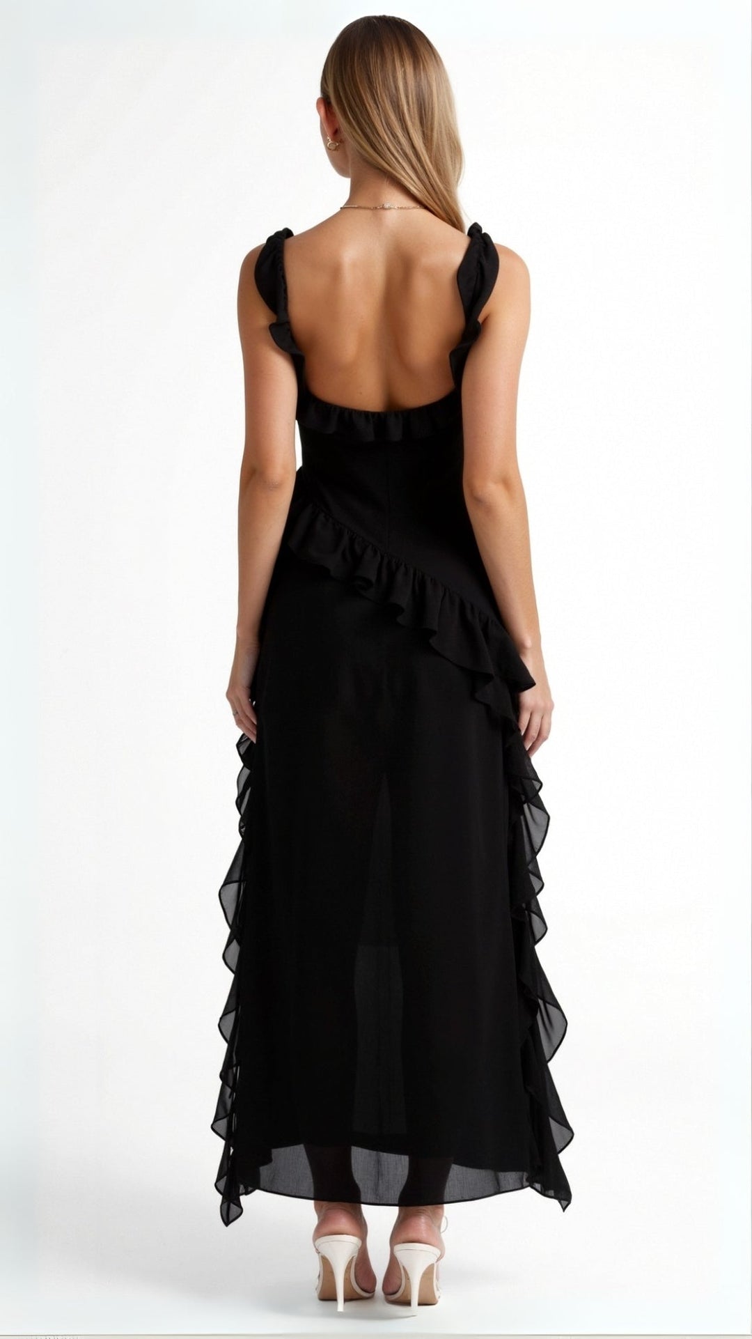 Damen Elegantes Maxikleid für Hochzeitsgäste mit Rüschen (2)