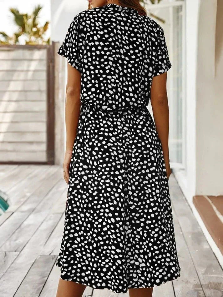 Damen Elegantes Polka-Punkt-Sommerkleid (5)