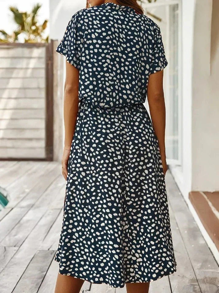 Damen Elegantes Polka-Punkt-Sommerkleid (8)