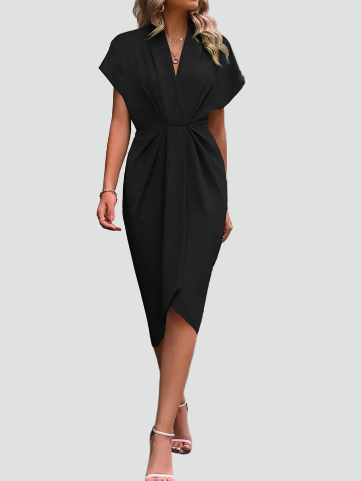 Damen Elegantes Sommer-Wickelkleid Midi (12)