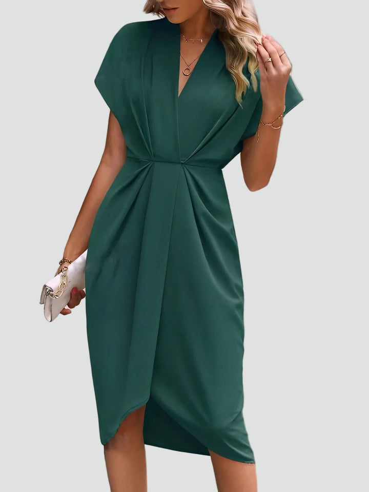 Damen Elegantes Sommer-Wickelkleid Midi (3)