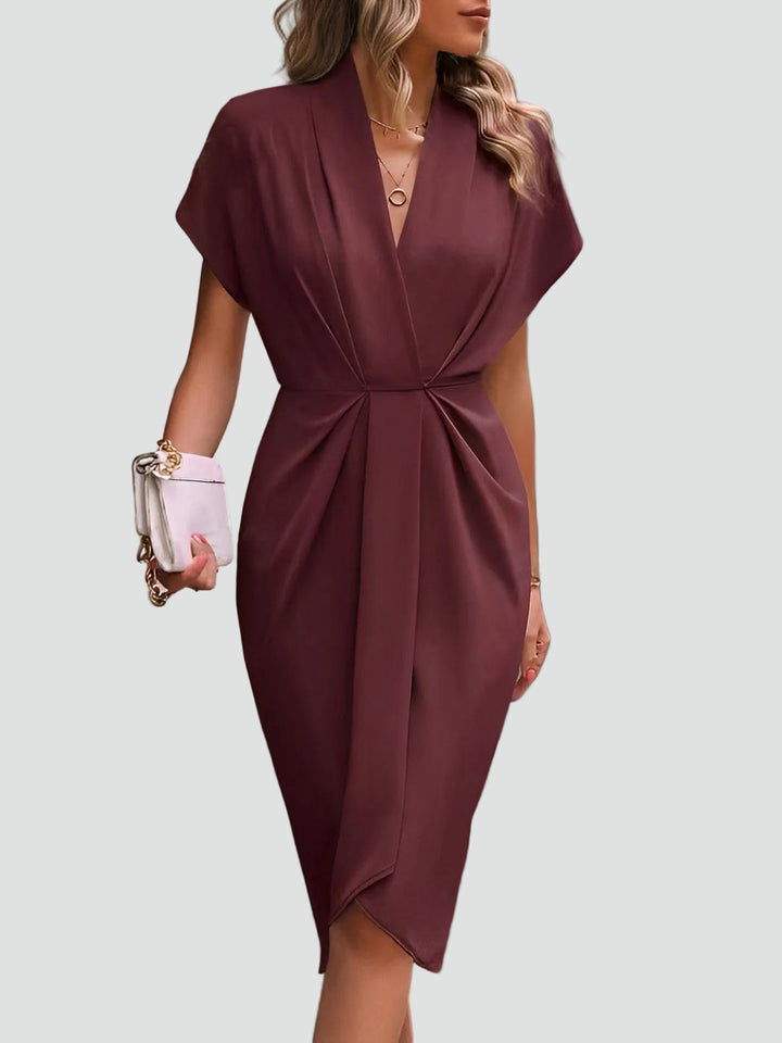 Damen Elegantes Sommer-Wickelkleid Midi (6)