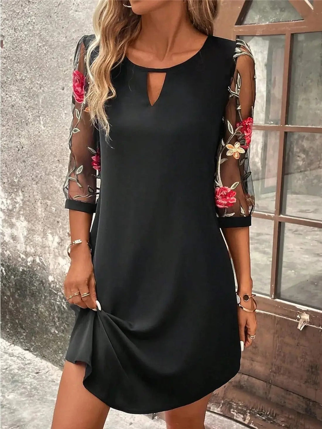 Damen Elegantes Sommerkleid Leicht Fließend