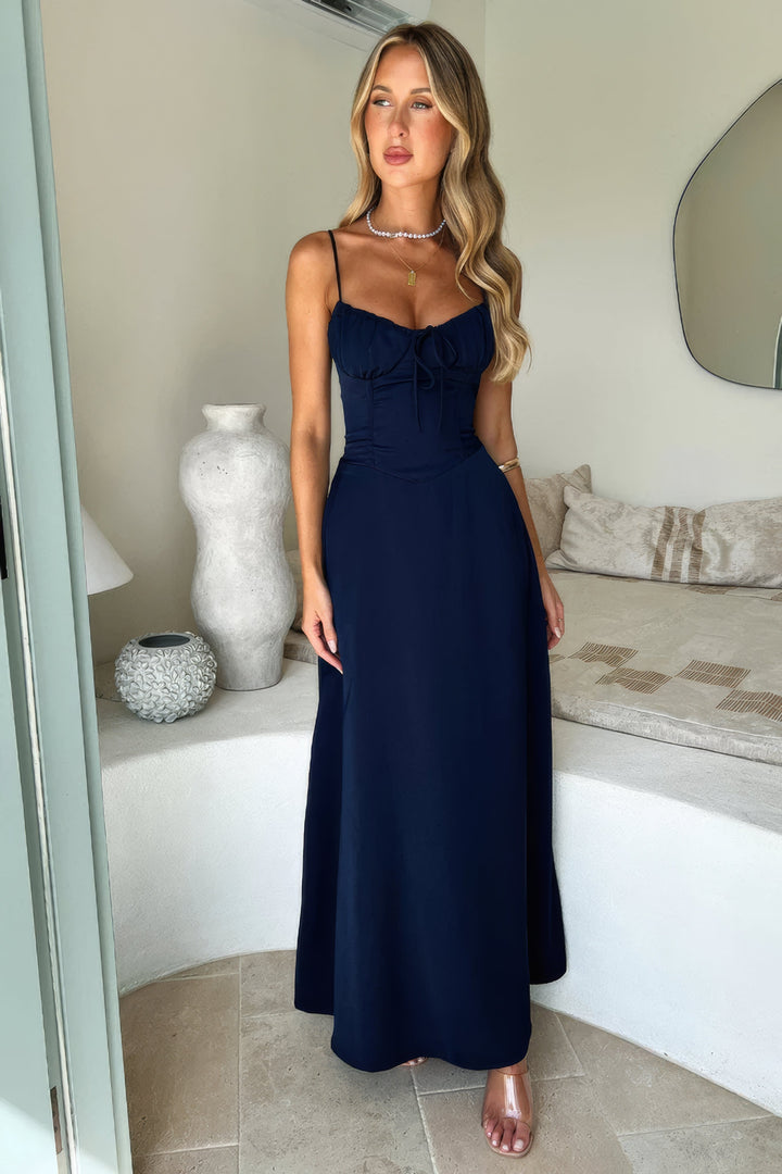 Damen Elegantes Sommerkleid Maxi in Niebieski 2