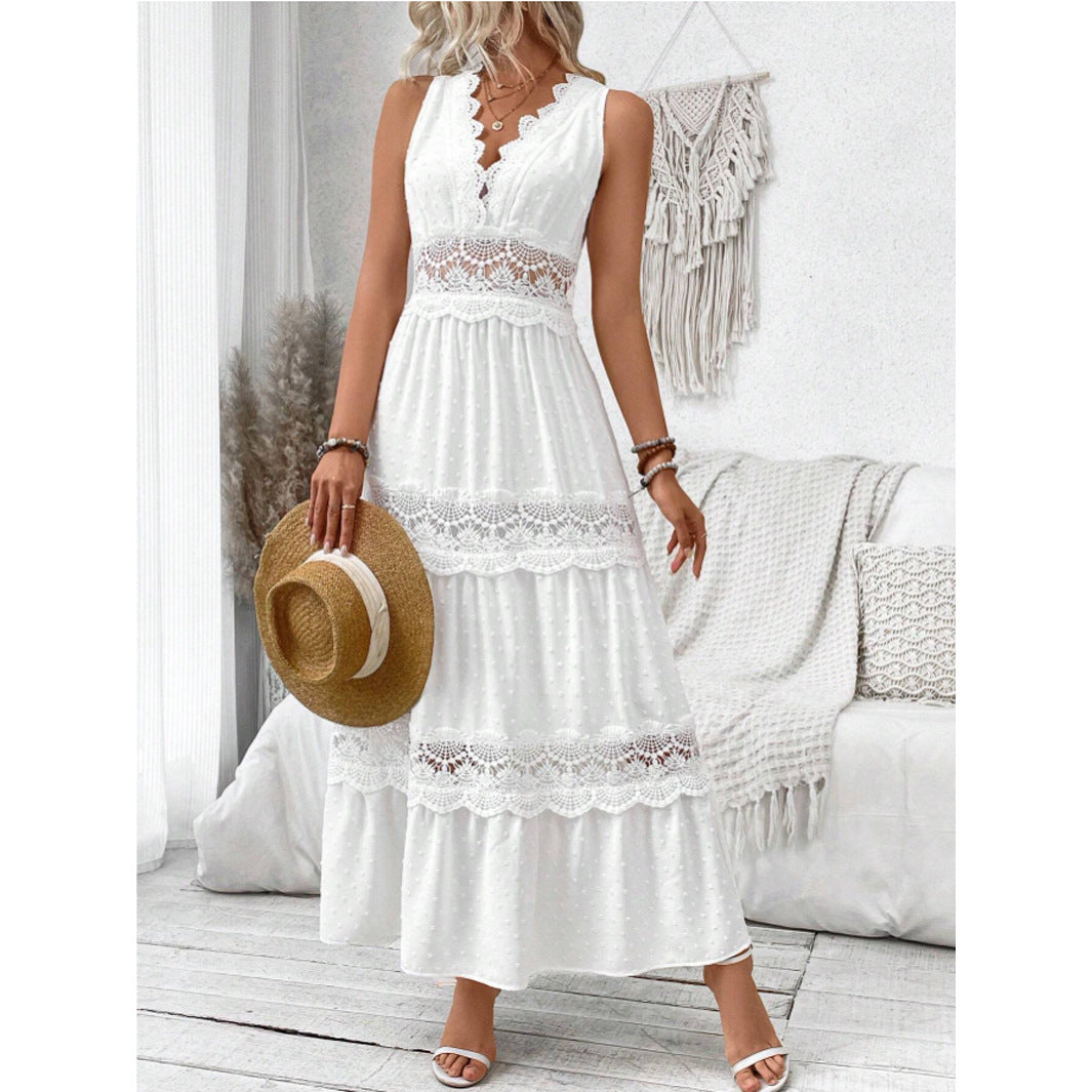 Damen Elegantes Spitzen-Midikleid (2)