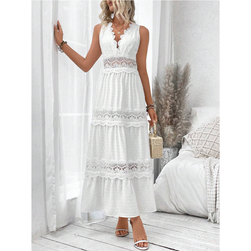 Damen Elegantes Spitzen-Midikleid (3)