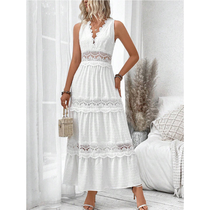 Damen Elegantes Spitzen-Midikleid (4)