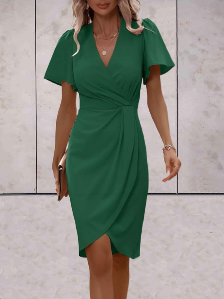 Damen Elegantes Wickelkleid für Hochzeitsgäste (5)