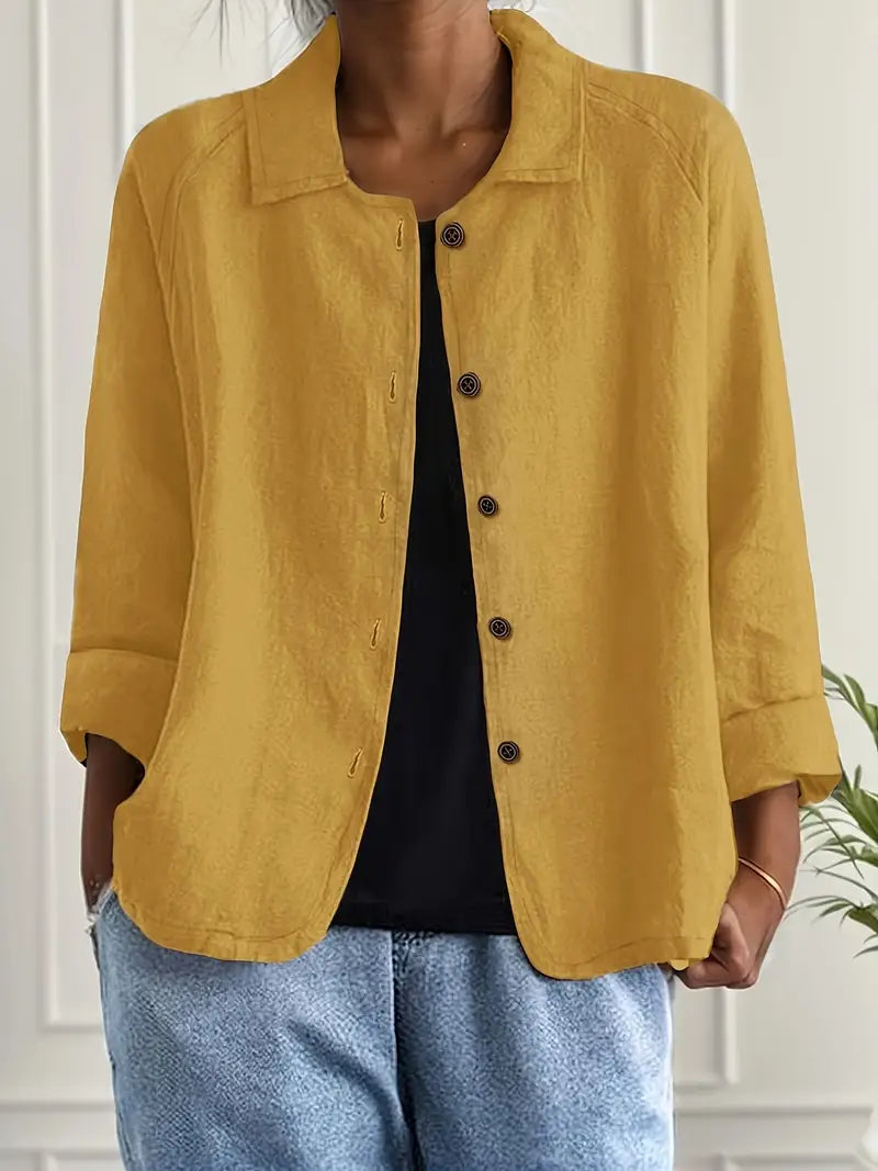Damen Entspannte Jacke in Gelb
