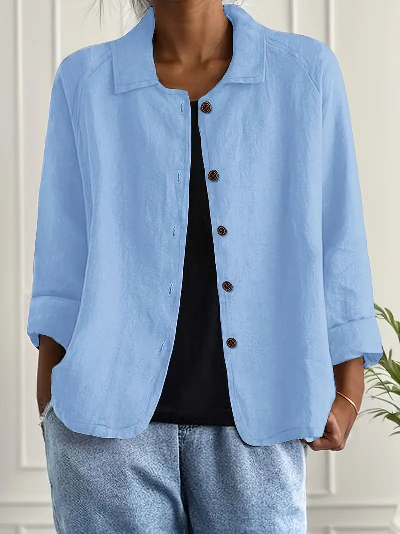 Damen Entspannte Jacke in Hellblau