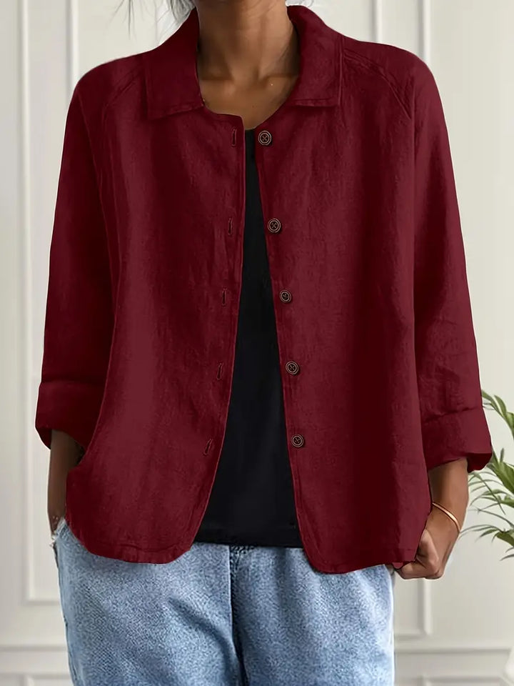 Damen Entspannte Jacke in Karmesinrot