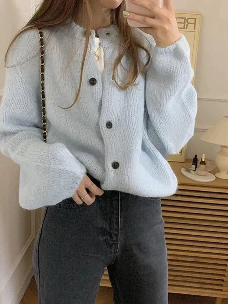 Damen Entspannte Strickjacke für jeden Tag in Weiß 2