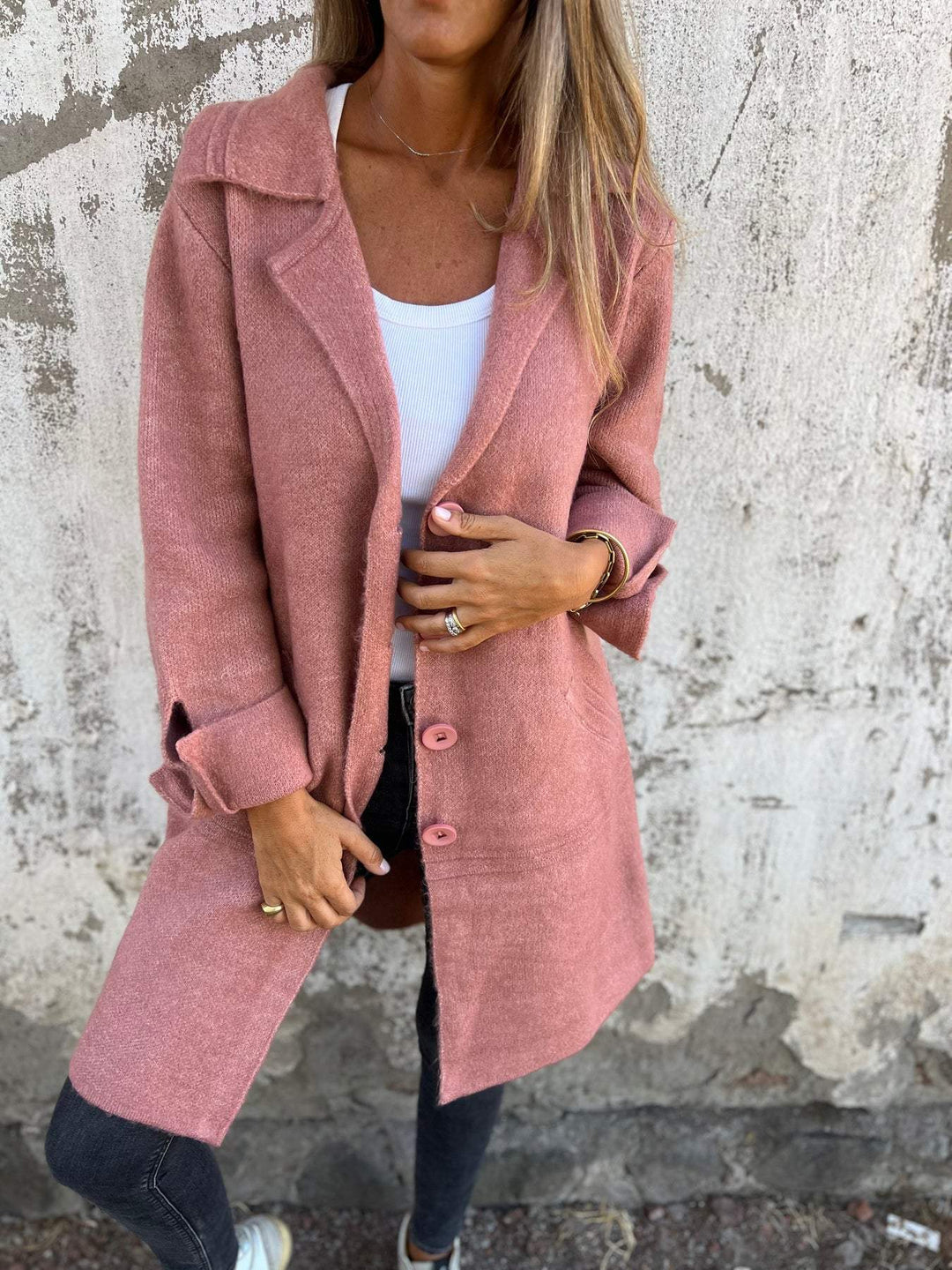 Damen entspannte Strickjacke im lässigen Schnitt (3)