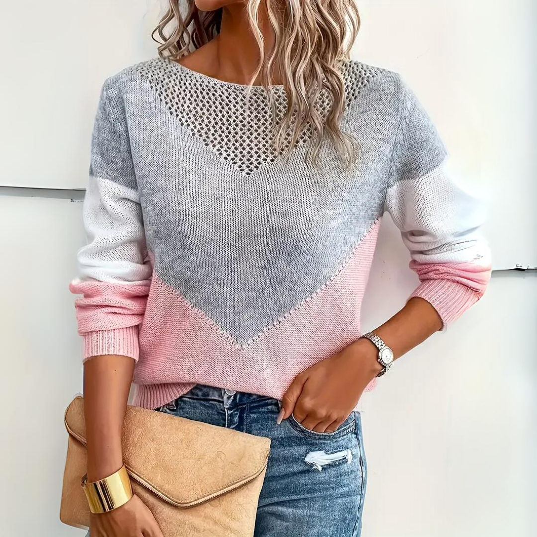 Damen Entspannter Pullover für den Alltag in Rosa